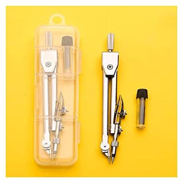 Imagem de Bússolas de desenho conjunto de bússolas bússola de geometria matemática bússola de desenho para desenhar úteis escolares em casa kit de geometria matemática de aço inoxidável (tamanho: A)