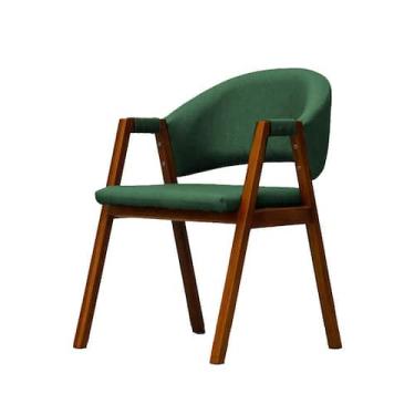 Imagem de Cadeira De Jantar Estofada Essencial Base Madeira Maciça Veludo - Las 