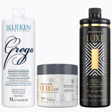 Imagem de Grego Blueken 1L + Máscara Ouro Branco Blueken 500g + Luxe Blueken 1L 