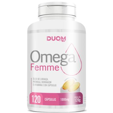 Imagem de OMEGA FEMME - ÓLEO DE PRÍMULA, ÓLEO DE BORRAGEM, ÓLEO DE LINHAÇA COM VITAMINA E 120 CÁPSULAS - DUOM