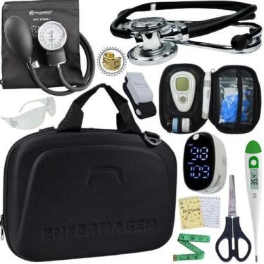 Imagem de Kit Enfermagem Estagio Super Luxo Medidor de Glicose Completo Incoterm