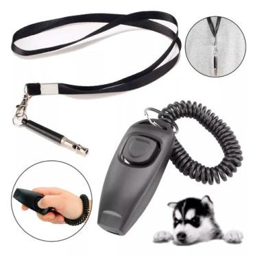 Imagem de Kit Adestramento Pet Apito Ultrassônico E Clicker 2 Em 1 Cão - Things 