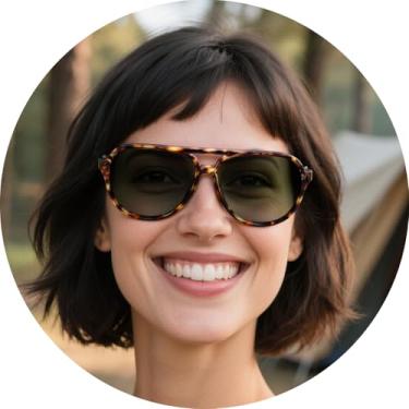 Imagem de Óculos de sol aviador polarizados femininos, proteção UV400, armação de metal leve e elegante para dirigir ao ar livre, viagens, Marrom escuro, F