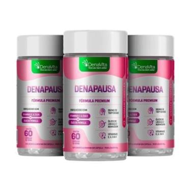 Imagem de Kit 3x Denapausa, Óleo de Prímula, Linhaça, Borragem, Triptofano, Menopausa e TPM 180 Cápsulas-Feminino