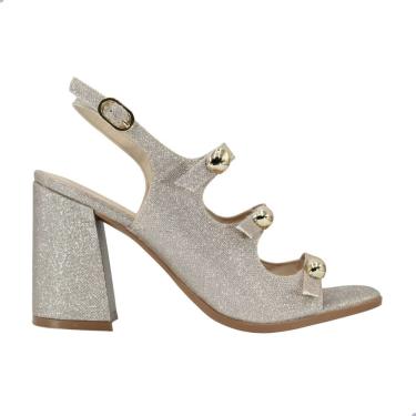 Imagem de Sandália Ramarim Salto Bloco Ouro