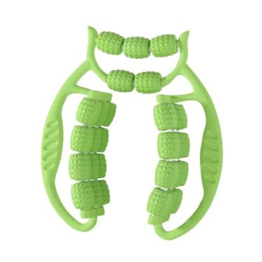 Imagem de Zialofi Rolo de massagem manual, equipamento de musculação, relaxante muscular, ferramenta de massagem para pernas para esportes de cotovelo, Verde