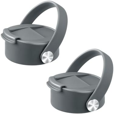 Imagem de Soledea Tampa flip para Hydro Flask boca larga 32 1,134 g com alça flexível, tampa de café de substituição para Hydro Flask, Simple Modern, ThermoFlask e mais garrafas de água de 350 ml - cinza, 2