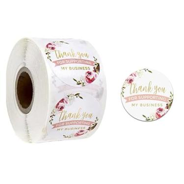 Imagem de 500 peças de 2,5 polegadas Thank You for Supporting My Small Business Adesivos pretos redondos selos autoadesivos à prova d'água para embalagem de envelopes caixas pedidos sacos de presente (obrigado