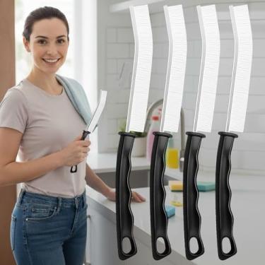 Imagem de Escovas de limpeza de fendas para limpeza profunda, pacote com 4, conjunto de pincéis de argamassa estreita e lacuna para chuveiro, azulejo, pia, cozinha, vaso sanitário, banheiro, ferramenta de