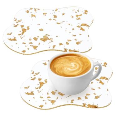 Imagem de 2 peças de porta-copos de acrílico, porta-copos em forma de nuvem, pratos decorativos de mesa para bar irregular, porta-copos de café, tapete de proteção de mesa para balcão de cozinha, cômoda, mesa