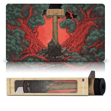 Imagem de Paramint Red-Green Guild (Stitched) - MTG Playmat - Compatible with Magic The Gathering Playmat - Play MTG, YuGiOh, TCG - Original Play Mat Art Designs & Accessories