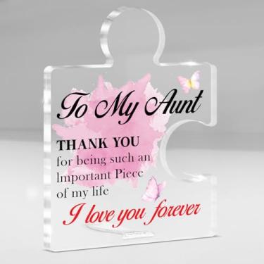 Imagem de Presentes de tia da sobrinha sobrinho, presentes de aniversário para tias, tias, Natal, dia das mães, placa acrílica, mesa, placa decorativa, decoração de escritório