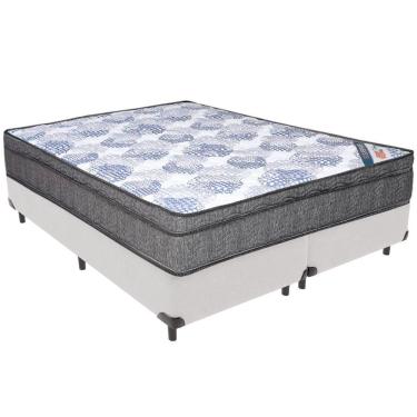 Imagem de Cama Box Branco E Colchão Iso Superpocket Molas Ensacadas Queen Ortobom