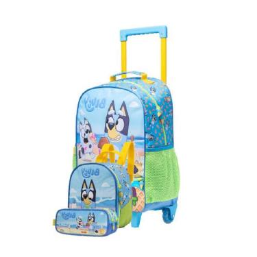 Imagem de Kit Escolar Mochila Com Rodinhas + Lancheira + Estojo Duplo Bluey - Xe