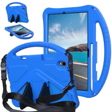 Imagem de YRH Capa para tablet Samsung Galaxy Tab S11 de 11 polegadas (2025), com alça de ombro, capa infantil EVA à prova de choque (azul)