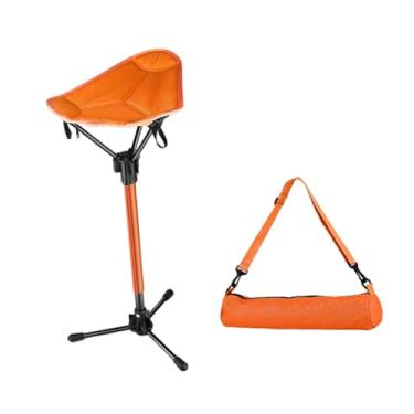 Imagem de Generic Banquinho de camping pequeno, portátil, prático, acolchoado e confortável, ideal para churrascos no quintal, caminhadas e trilhas ao ar livre, Laranja