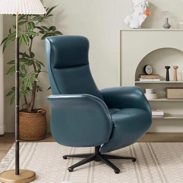 Imagem de Cadeira de escritório executiva grande e alta com apoio para os pés retrátil e apoio lombar - Cadeira de escritório ergonômica reclinável de couro com encosto alto, Capacidade de 180 kg,Dark green