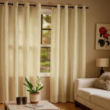Imagem de Cortina Para Varão Tecido Rustico 2,60x3,40 Grande de Sala Quarto - Ar