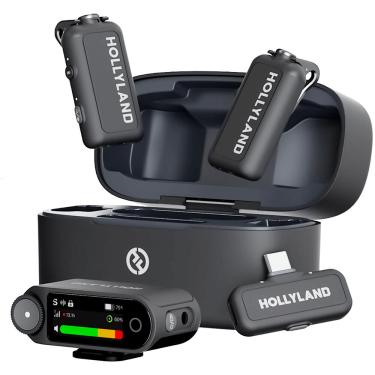 Imagem de Sistema Microfone Duplo Hollyland LARK MAX 2 Combo Wireless 2 Pessoas para Câmeras e SmartPhones