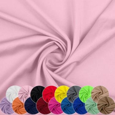 Imagem de Tecido de nylon elastano, 80% nylon, 20% elastano, tecido de lycra, roupa de banho, tecido esportivo elástico em 4 direções, dança, ioga (rosa, 2 jardas)