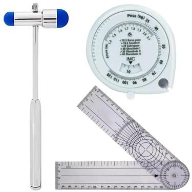 Imagem de Kit Fisioterapia Martelo Buck Fita Imc Goniometro Grande - SEM MARCA, 