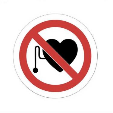 Imagem de Adesivo sem marcapasso, sinal de aviso, vinil de PVC de 10 x 10 cm - y