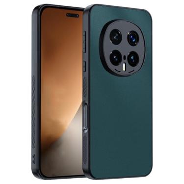 Imagem de POYUFRG Capa fina para Honor Magic 8 Pro/Magic 8, capa de telefone minimalista de couro anti-impressão digital com capa de proteção de lente com tudo incluído, verde, 8 Pro