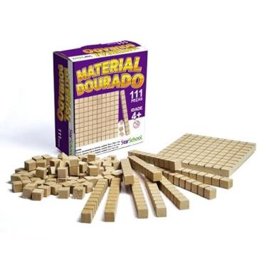 Imagem de Starschool – Brinquedo Educativo Material Dourado 111 Peças | Recurso Pedagógico em Madeira para Ensino Infantil e Método Montessori