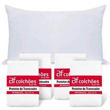 Imagem de Kit 4 Capas Protetora Travesseiro Impermeavel Com Ziper 50x70xm BF Col