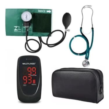 Imagem de Kit Acadêmico Para Enfermagem Premium Com Oxímetro E Estojo, Verde