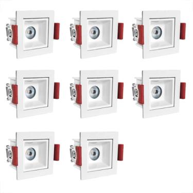 Imagem de 8 Spot Mini Dowlight Led Embutir 3000k Quadrado Branco Bet55