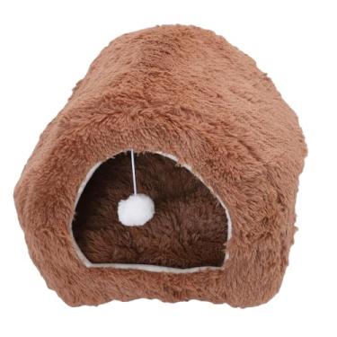 Imagem de Fockety Cama de Gato para Gatos Internos, Cama de Caverna de Semi Fechada Núcleo de Esponja de Alta Resiliência 4 Estações Barraca de Universal para de Tamanho Pequeno e