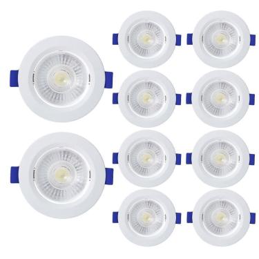Imagem de Kit 10 Spot De Led Embutir Slim Mr11 Redondo 3W Bivolt 3000K