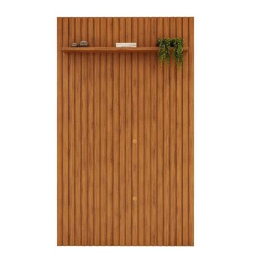 Imagem de Painel Ripado Para Tv Até 60 Polegadas Com Prateleira Trento 143 Freijó - Dj Móveis