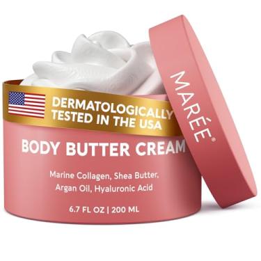 Imagem de MAREE Mousse hidratante de manteiga corporal - Manteiga corporal batida para mulheres com bom cheiro - hidratante facial para pele seca - creme corporal para rosto e mãos para mulheres e homens com