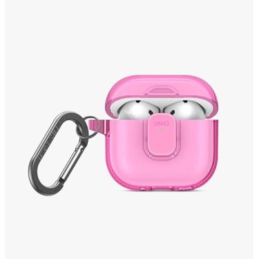 Imagem de UNIQ GLASE PRO Capa para Airpods 4 com trava de clipe (rosa candy) capa de silicone macio