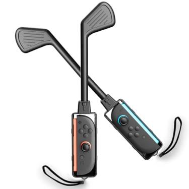 Imagem de Nargos Golf Culb for Nintendo Switch Joy-Con Controller, Sports Game Accessories for Mario Golf-Super Rush（2 Pack） (Black, Nintendo Switch 2)