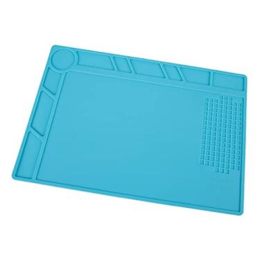 Imagem de Estação de Solda 500°C Almofada Resistente Ao Calor Tapete de Silicone para Reparo de Relógio Antiderrapante para Manutenção Azul