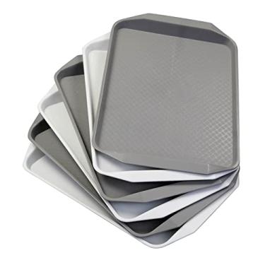 Imagem de Yesdate Pacote com 6 bandejas de plástico para cafeteria, bandejas retangulares para se...