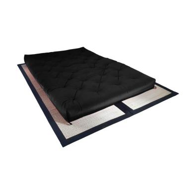 Imagem de Colchão Futon Casal Dobrável Sofa Cama Preto