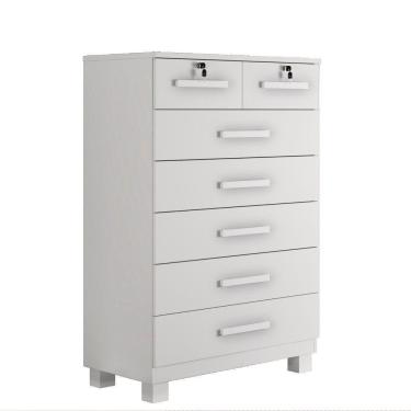 Imagem de Cômoda Barcelona 7 Gavetas Com Chave Benetil Branco