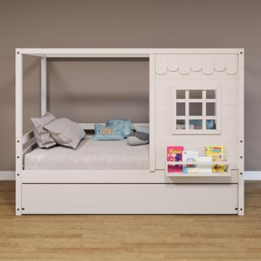 Imagem de Bicama Casinha Reta Madeira Maciça Branco Housin