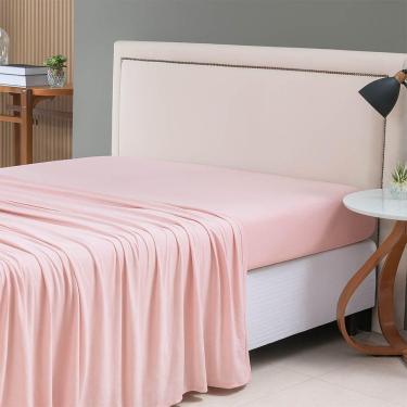 Imagem de Lençol De Cima Avulso Minimal Liso Solteiro 01 Peça Malha 100% Algodão - Rose