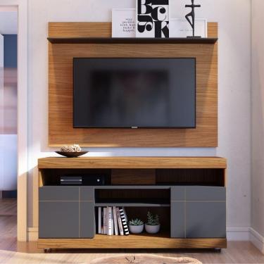 Imagem de Estante Para Tv Com Prateleiras Adamson Noce Preto