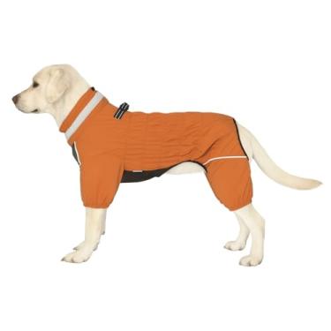 Imagem de Roupa de neve para cães à prova d'água de inverno – Jaqueta de corpo inteiro ao ar livre com anel de trela, forro de lã, casaco refletivo à prova de vento para cães de 4 pernas para cães pequenos a