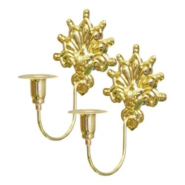 Imagem de Kuntesetty Conjunto de 2 Arandelas de Parede, Castiçais, Luminárias Pendentes, Decoração de Parede para Quarto, Decoração de Mesa, Ouro