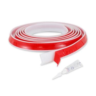 Imagem de Protetor de barragem de água de limite de chuveiro de 118 polegadas incluído selante de silicone, barreira de chuveiro de silicone autoadesivo transparente tampa de água tira de vedação inferior da