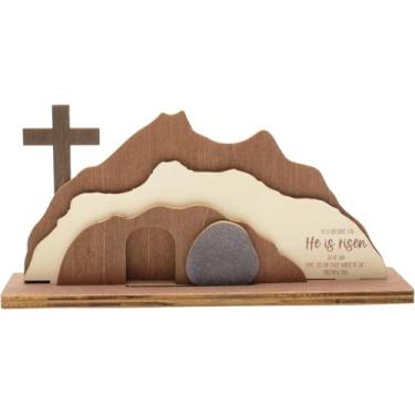 Imagem de Ele ressuscitou, decoração de ressurreição, decoração cristã para casa, presépio, decorações de páscoa cristãs, Jesus ressuscitou, decoração de páscoa vazia, presépio, cena de ressurreição, religioso