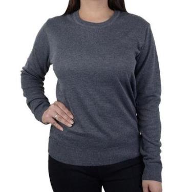 Imagem de Blusa Feminina Facinelli By Mooncity Tricot Cinza Escuro - 651039-Feminino