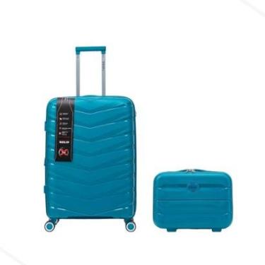 Imagem de Mala Média 23kg Expansível Cadeado TSA Original Antifurto Rodas Duplas 360° Removíveis + Frasqueira-Unissex